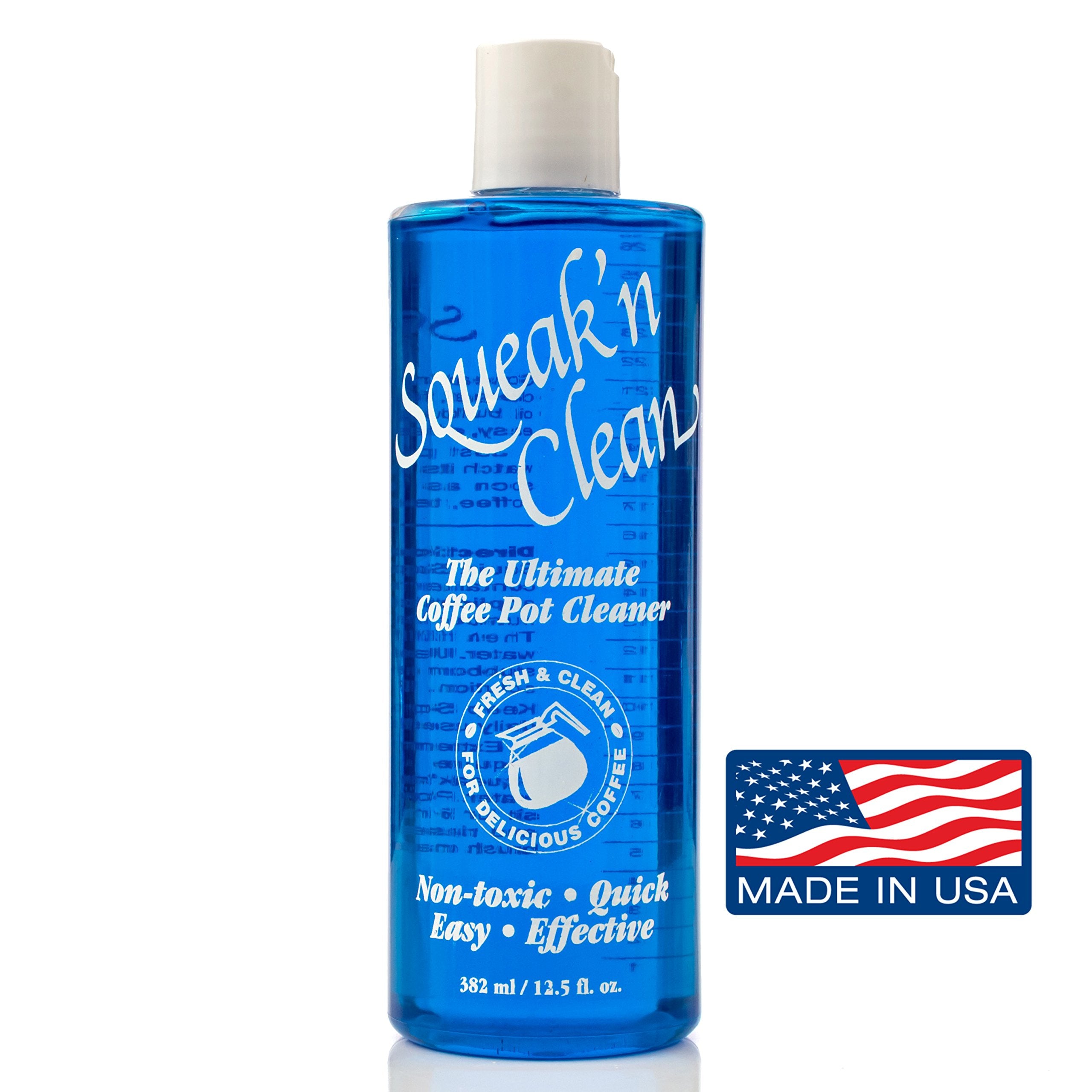 Squeak'n Clean carafe cleaning demonstrating stain removal.