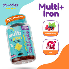 Squiggles berry-flavored gummies close-up showing chewy texture and kid-friendly taste.
