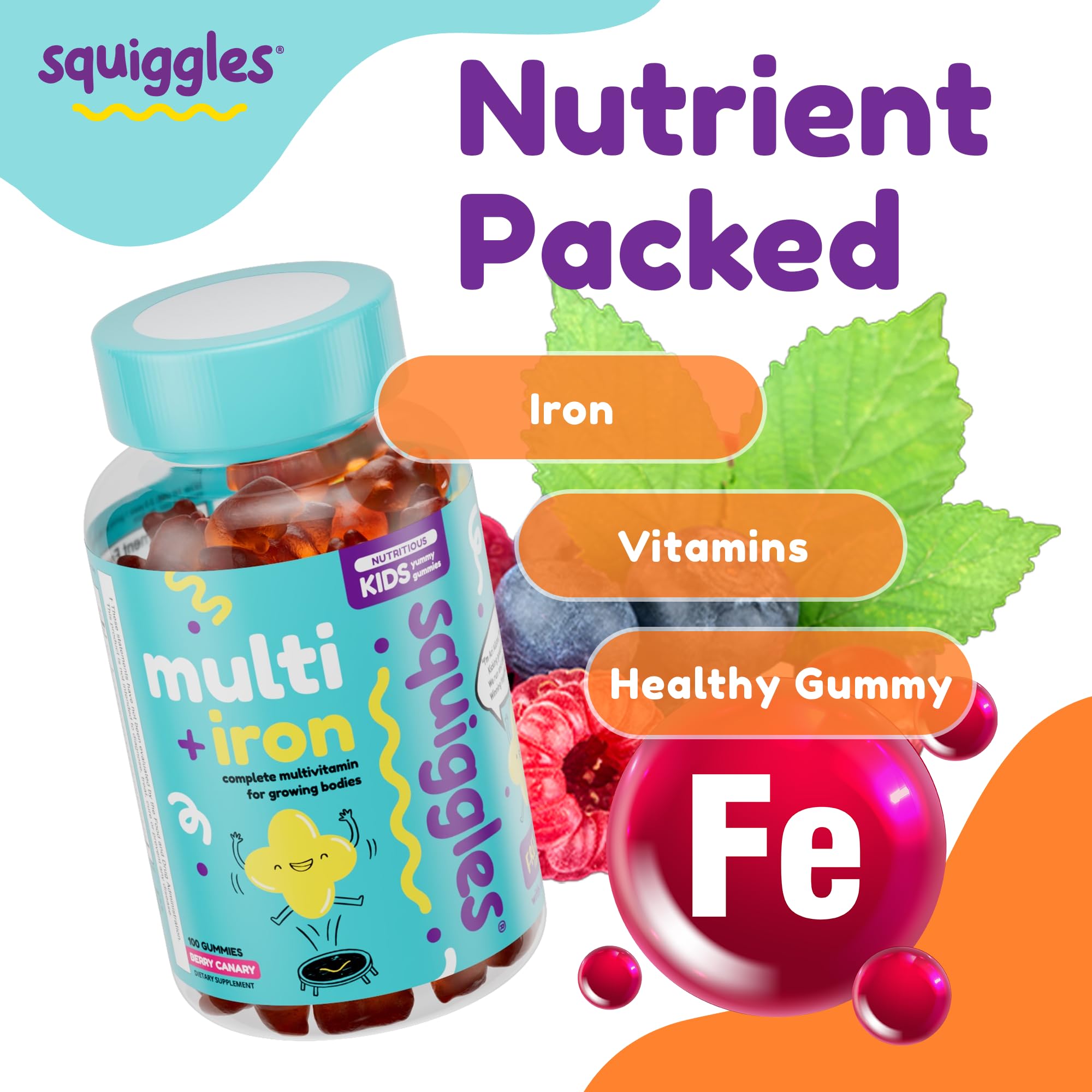 Squiggles low-sugar berry gummies ideal for sugar-conscious families.