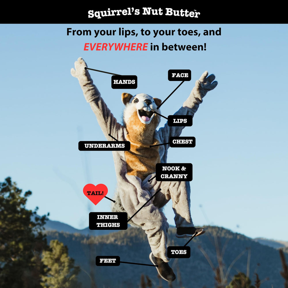 Squirrel's Nut Butter on pack strap, ideal for rubbing-free carries.