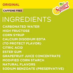 Squirt grapefruit soda can side view shows refreshing citrus taste