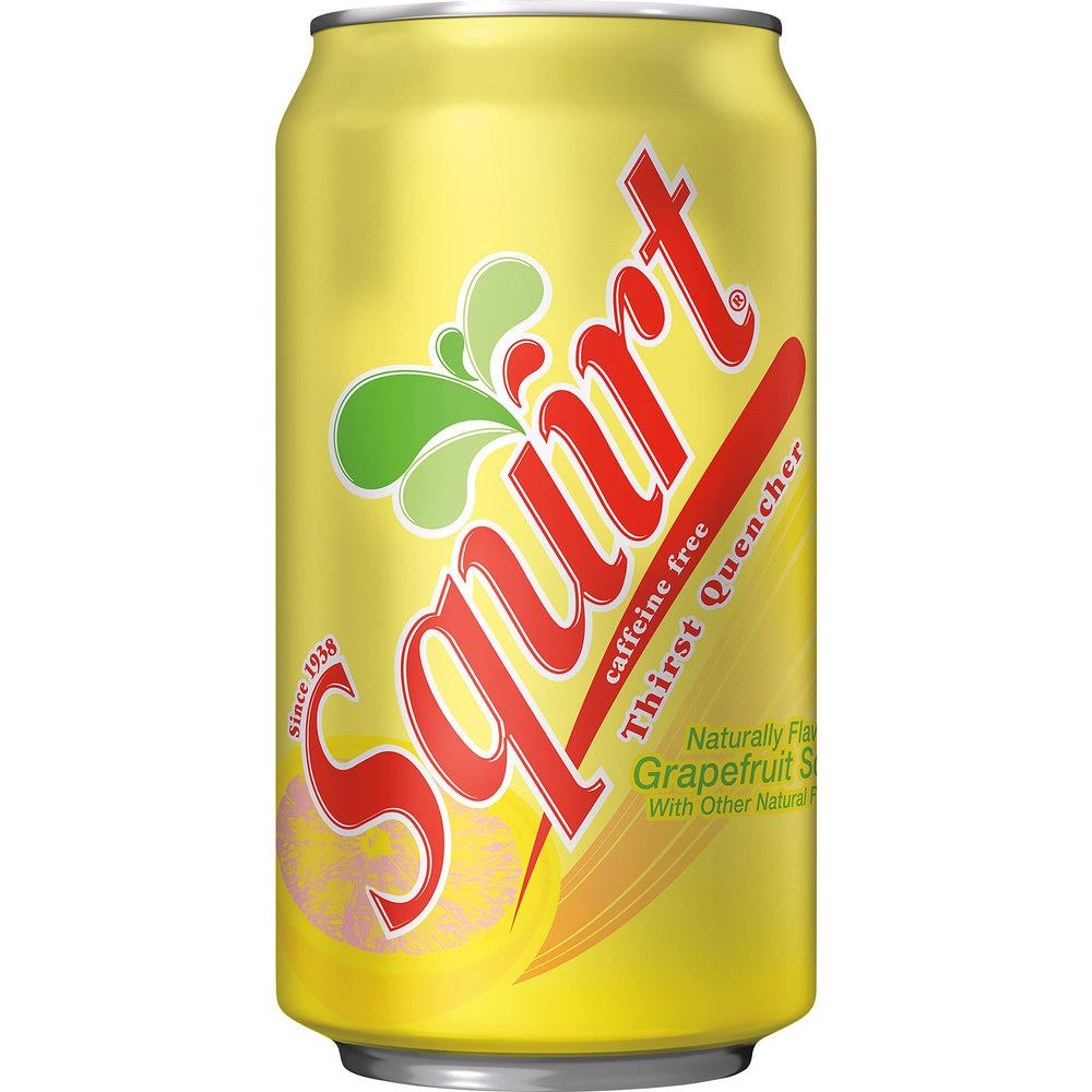 Squirt grapefruit soda poured with lime wedge