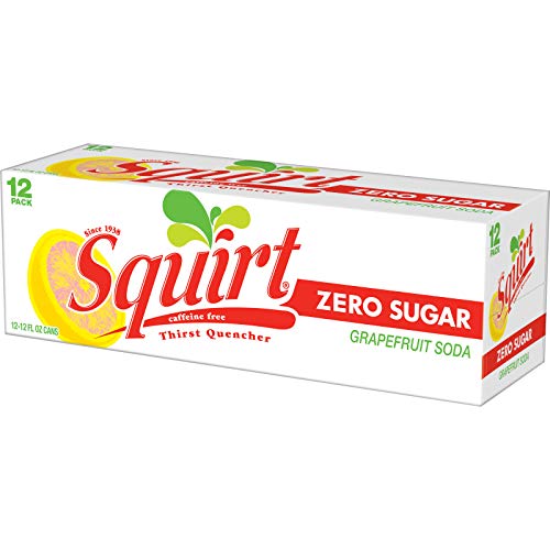 Pack shot of Squirt Zero Sugar 12-pack highlights convenient size.