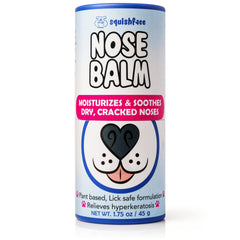 Squishface Nose Balm ingredients shown highlight plant-based formula.