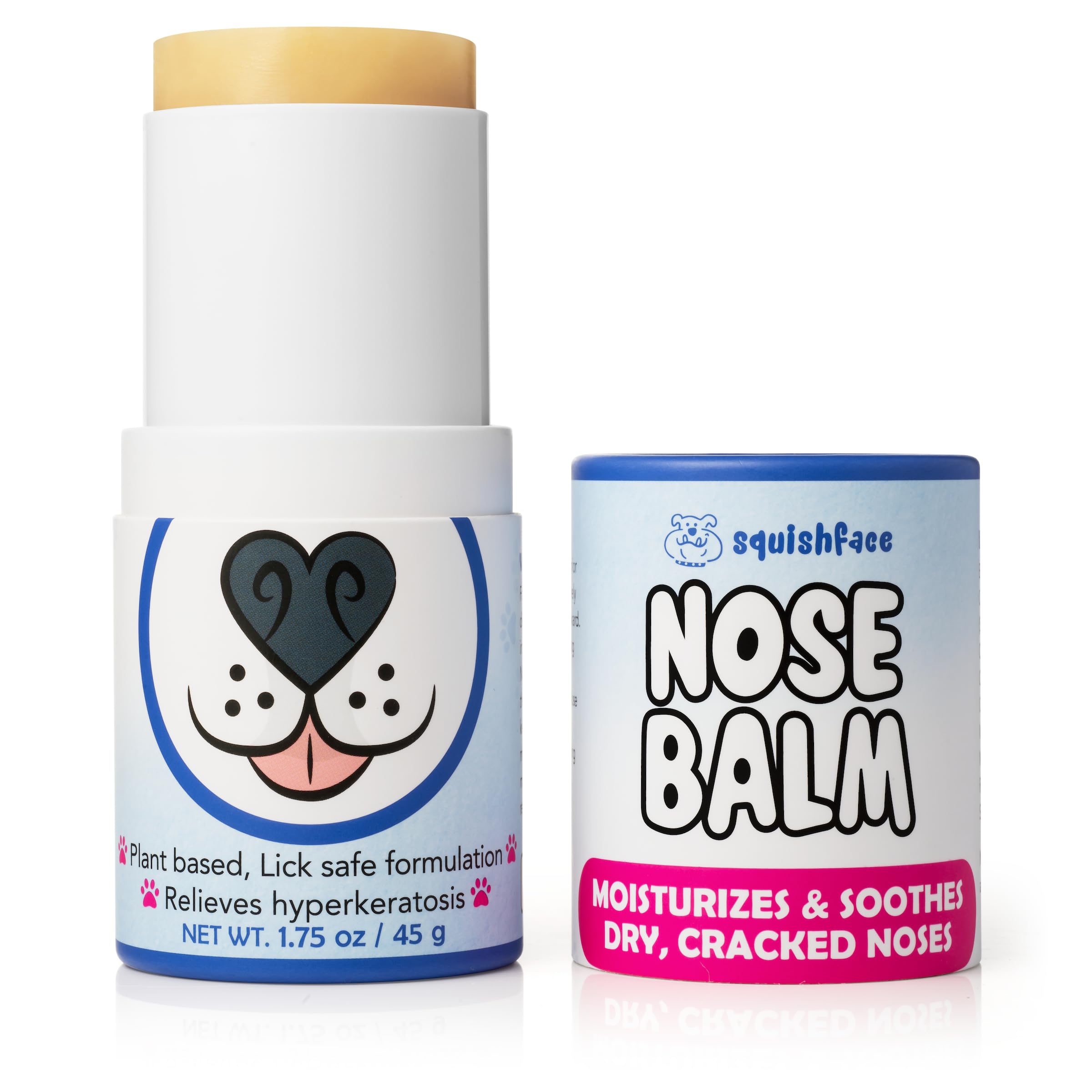 Made in USA badge on Squishface Nose Balm packaging.