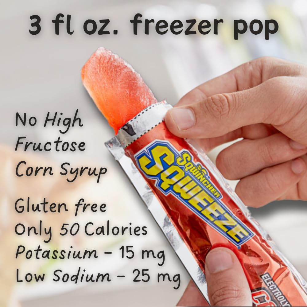 Sqwincher Sqweeze freezer pop gluten-free option for quick refreshment.