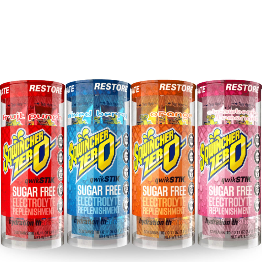 Sqwincher ZERO Qwik Stik assorted flavors for on-the-go hydration