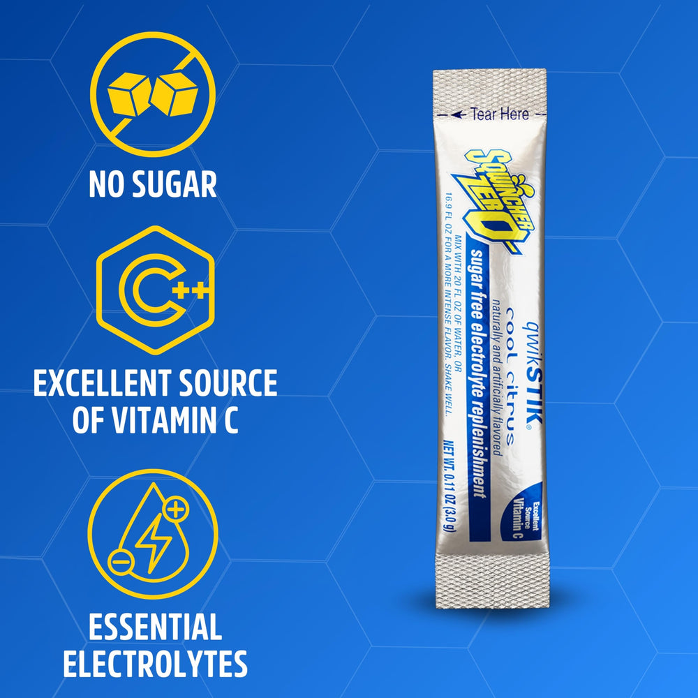Sqwincher Zero Qwik Stik dissolving in water demonstrates fast hydration