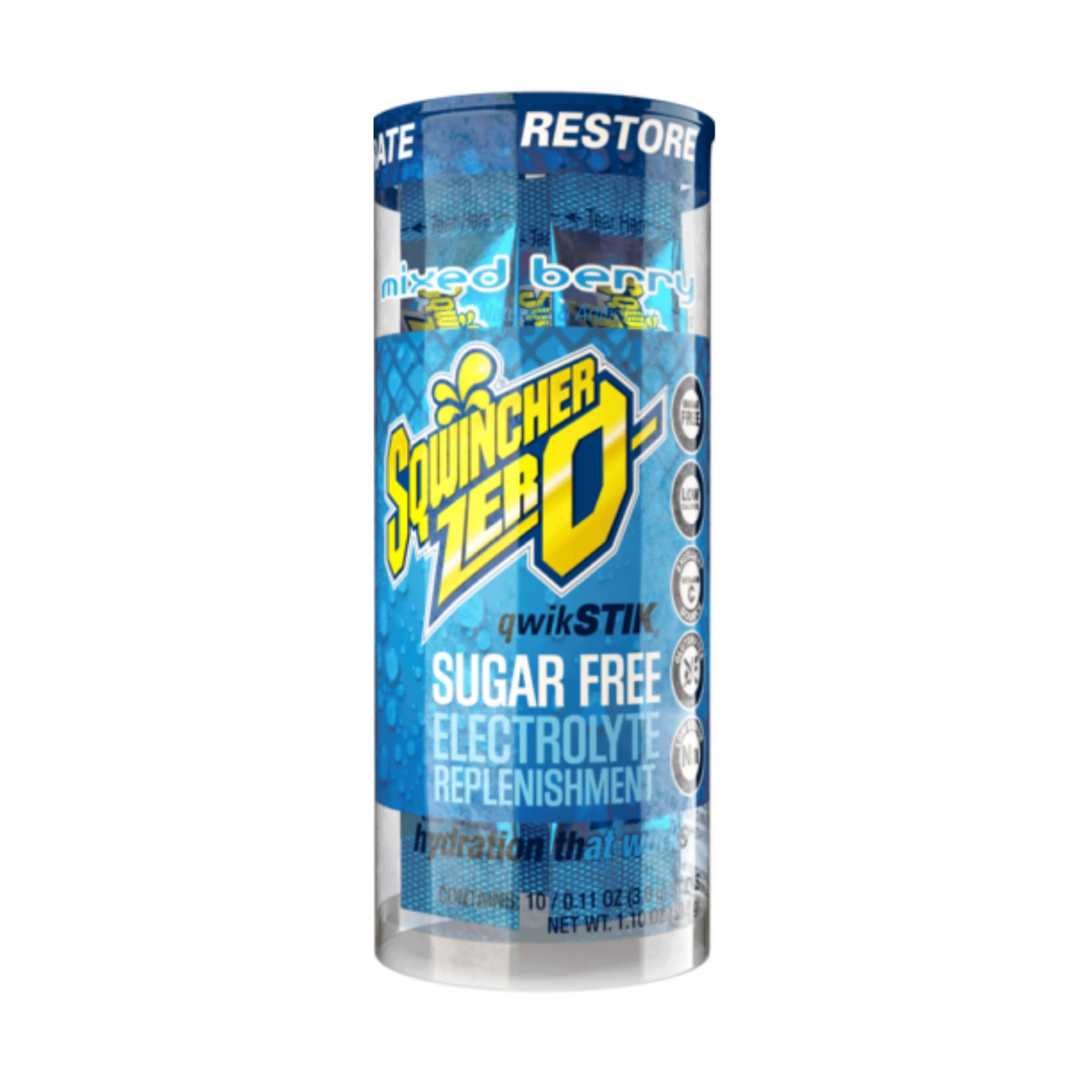 Sqwincher ZERO Qwik Stik pour-ready sticks for quick hydration