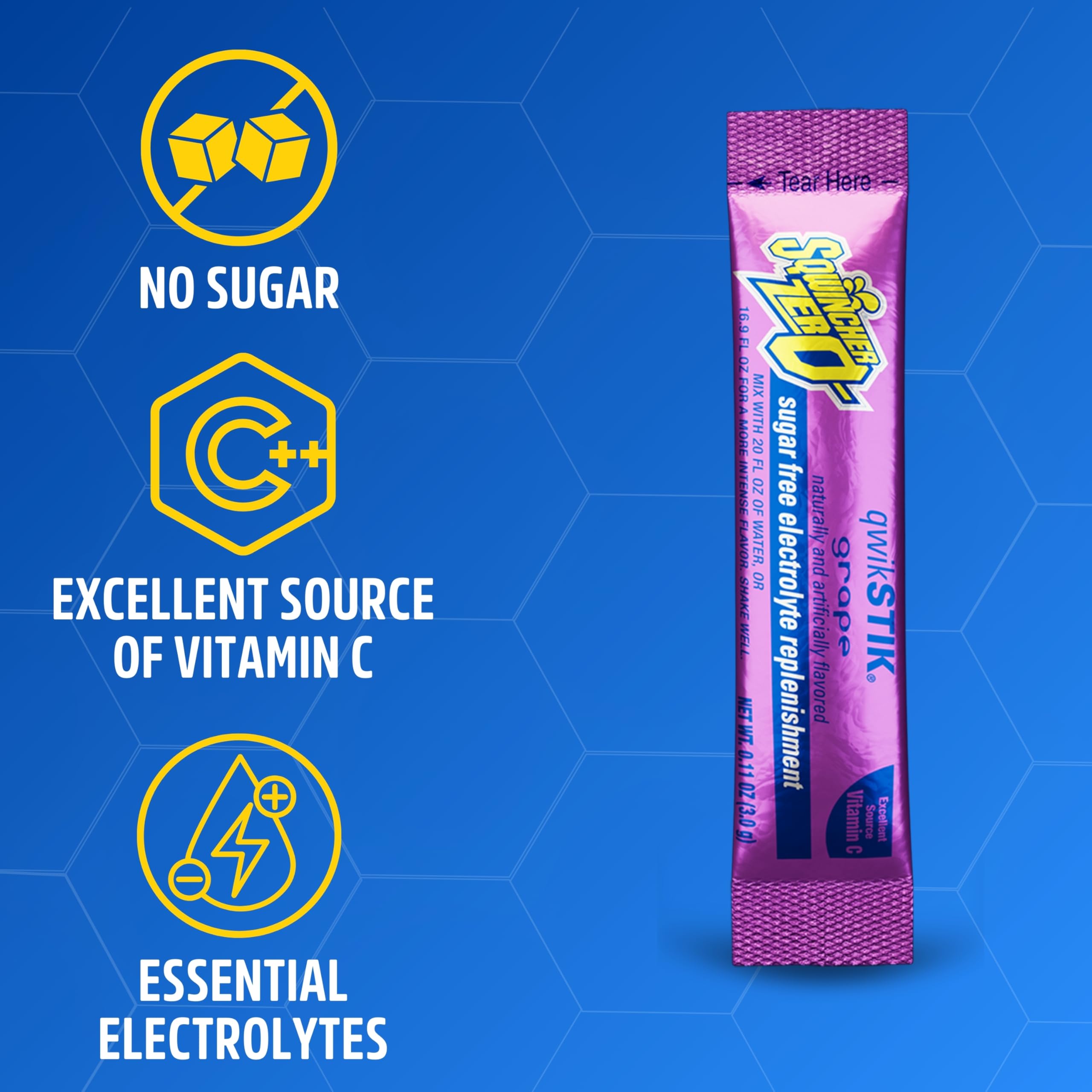 Portable Sqwincher Zero Qwik Stik packets for on-the-go hydration