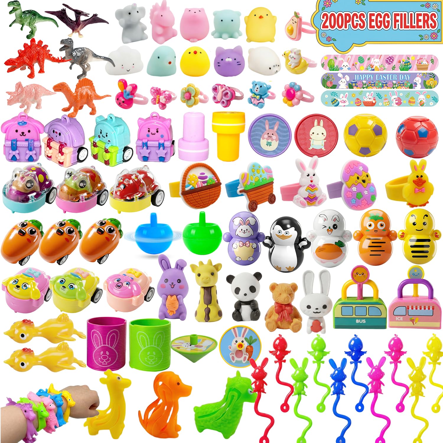 SQZUWIT Easter egg fillers bulk 200pcs colorful set for Easter hunts and prizes
