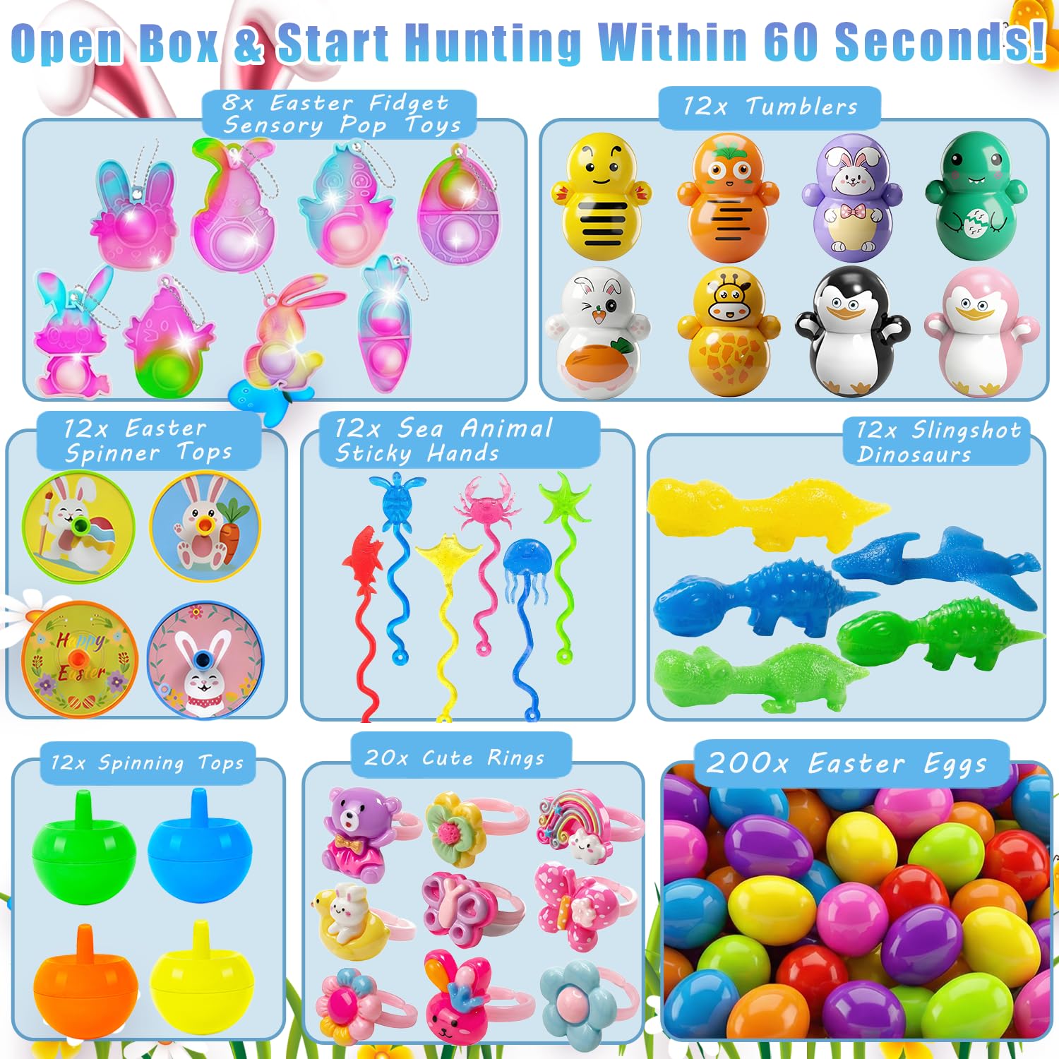 SQZUWIT Easter egg stampers included for creative egg hunts