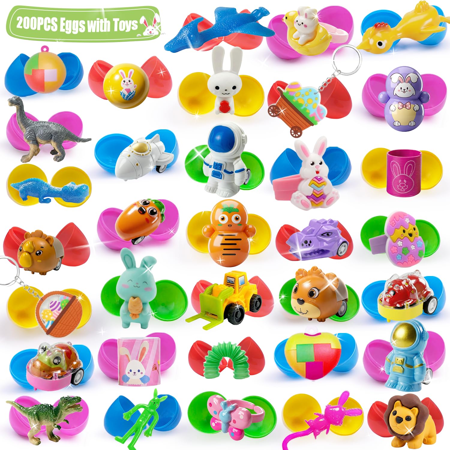 SQZUWIT Easter eggs reveal inside toys for delightful hunts.