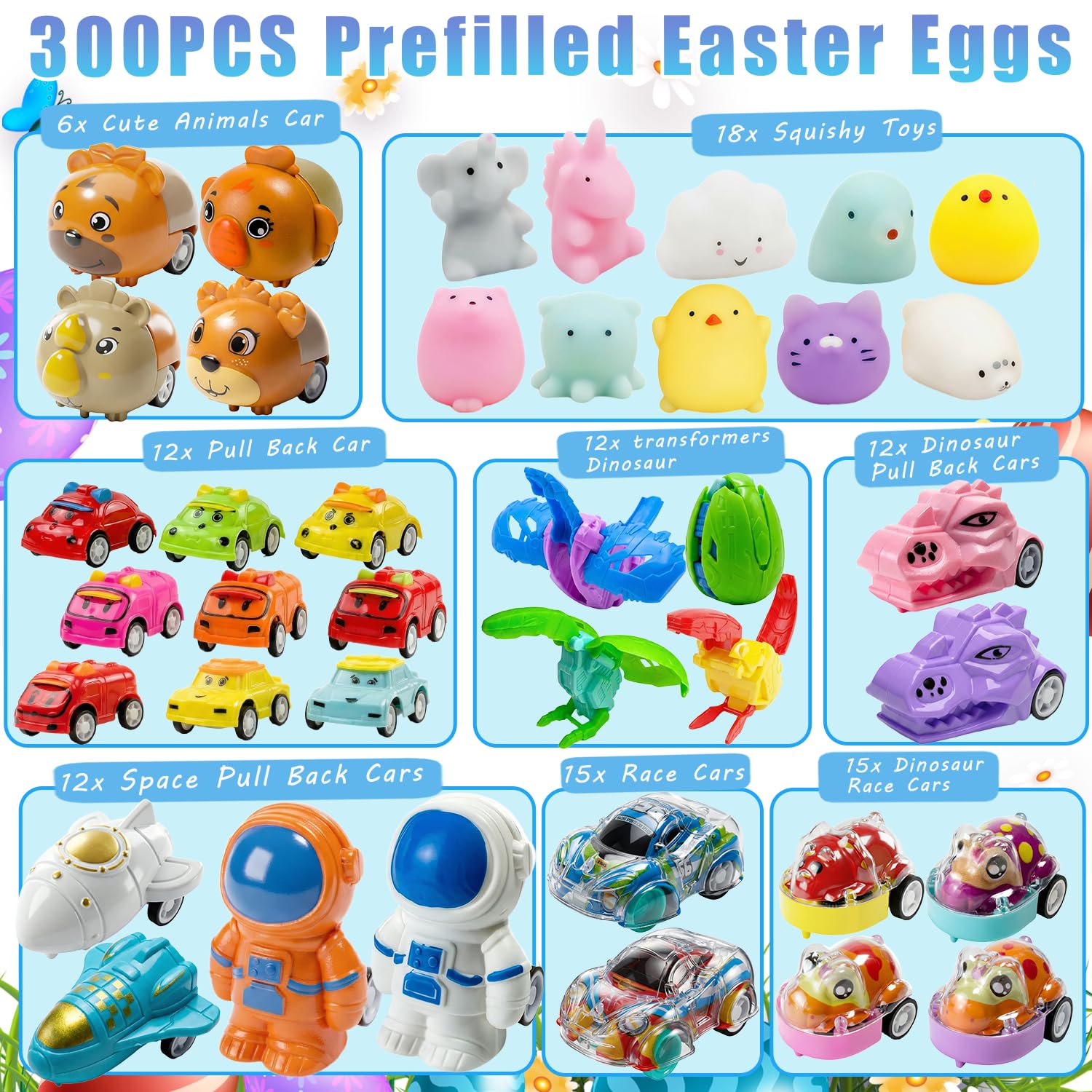 SQZUWIT eggs reveal 23 toy varieties, boosting excitement during egg hunts.