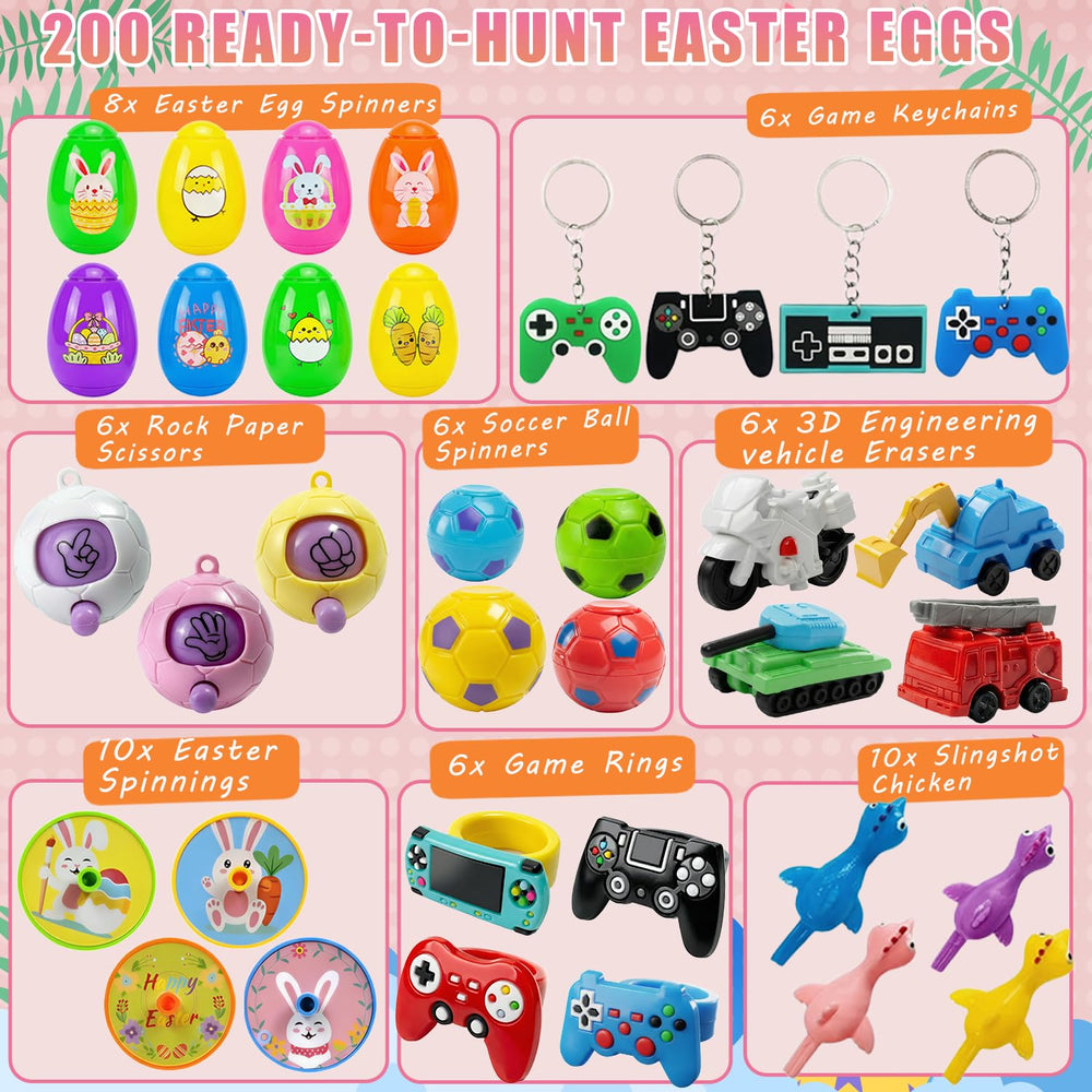 SQZUWIT Easter eggs opened to reveal surprise toys for kids.