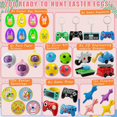 SQZUWIT Easter eggs opened to reveal surprise toys for kids.