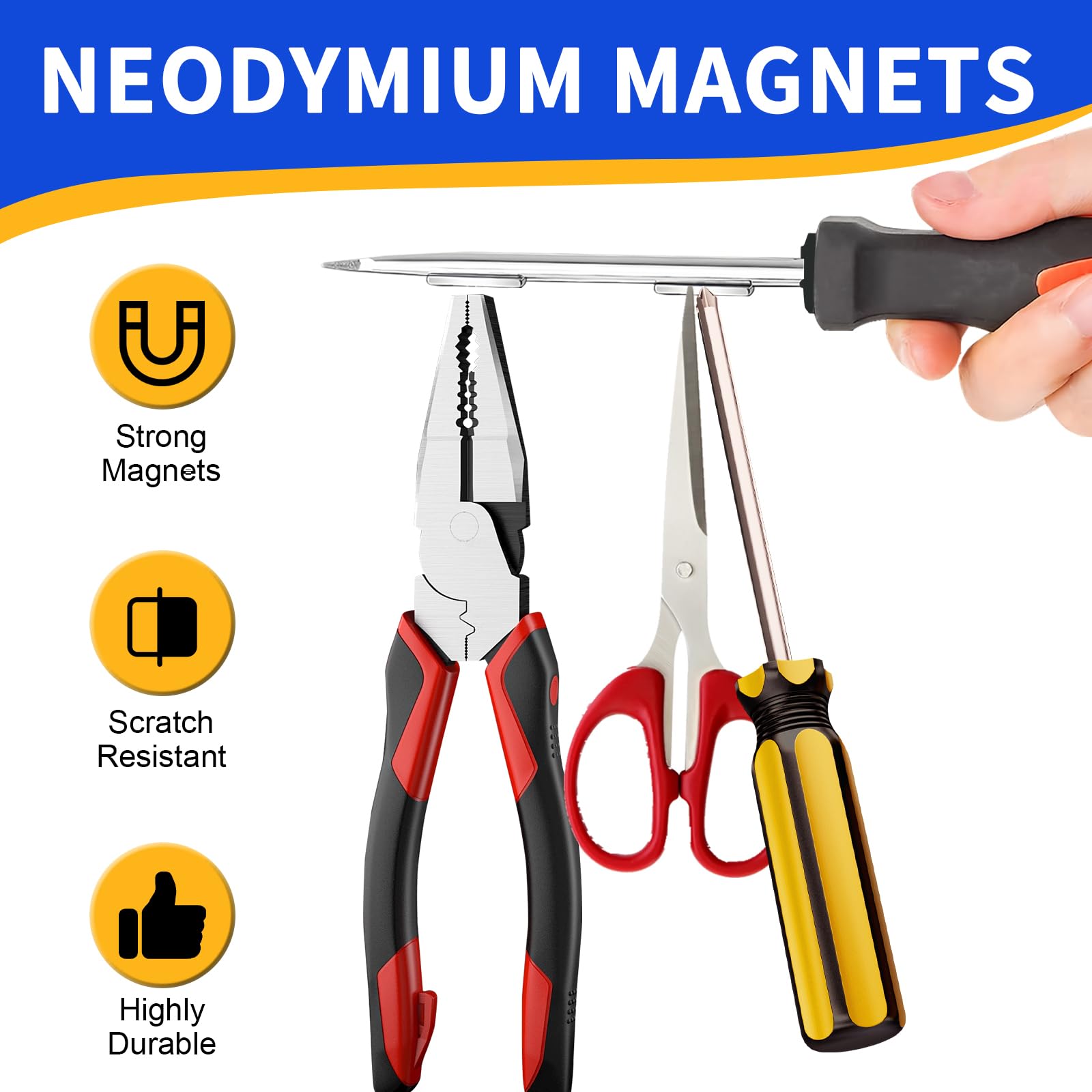 SRENMSMT magnet delivers strong pull for papers and notes.