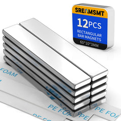 SRENMSMT neodymium bar magnet with compact size for fridge organization.