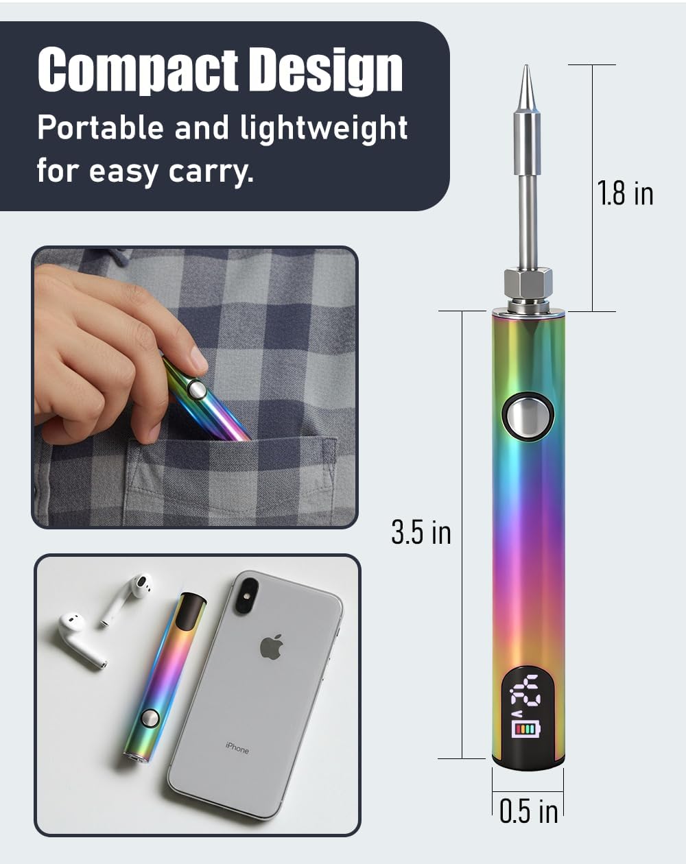 SRIBOO compact 3.5-inch design fits into tight workspaces.
