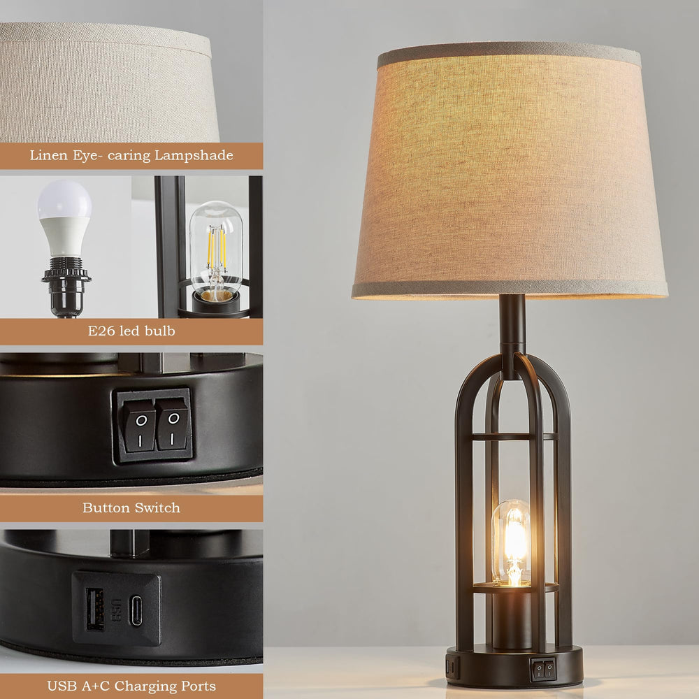 SRJJA four LED Edison bulbs included for warm, steady glow