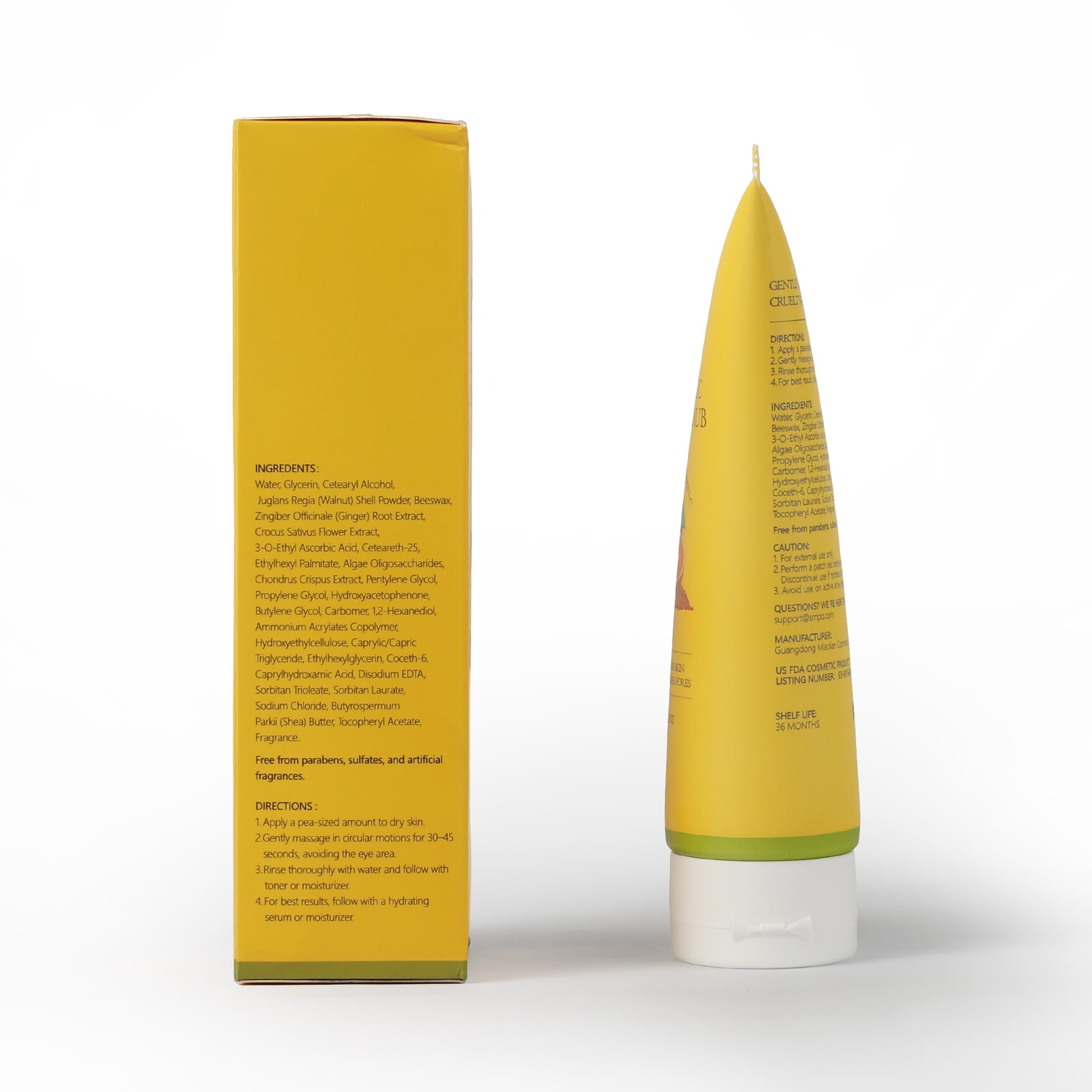 Srripo textured scrub on skin shows smoother, refreshed look.