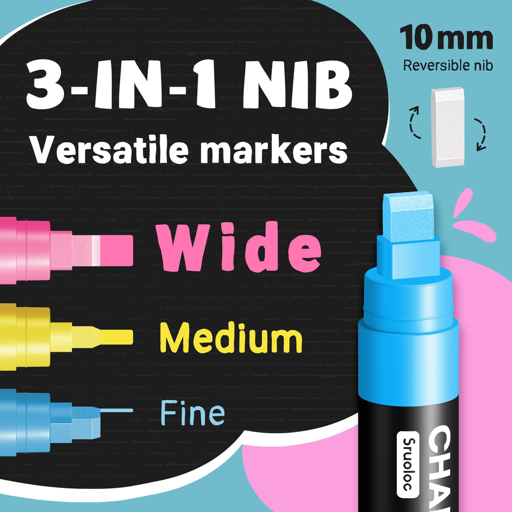 SRUOLOC jumbo chalk markers with a 10mm nib for bold lines