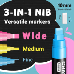 SRUOLOC jumbo chalk markers with a 10mm nib for bold lines