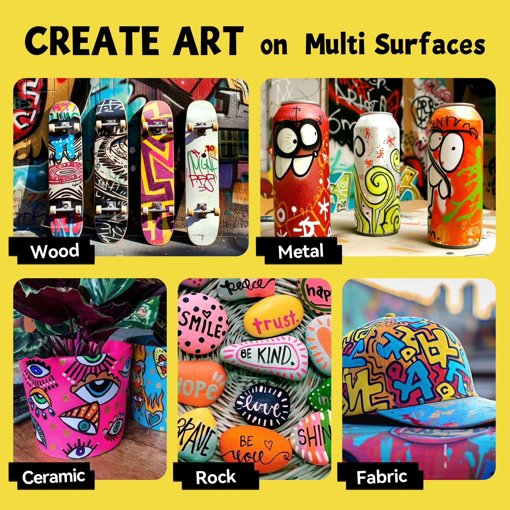 SRUOLOC poster design with 12-color set for arts and crafts ideas.