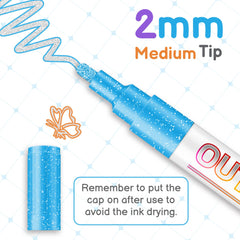 SRUOLOC metallic ink dries quickly and resists smudging on crafts.