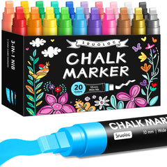 SRUOLOC window chalk markers in 20 colors for glass surfaces