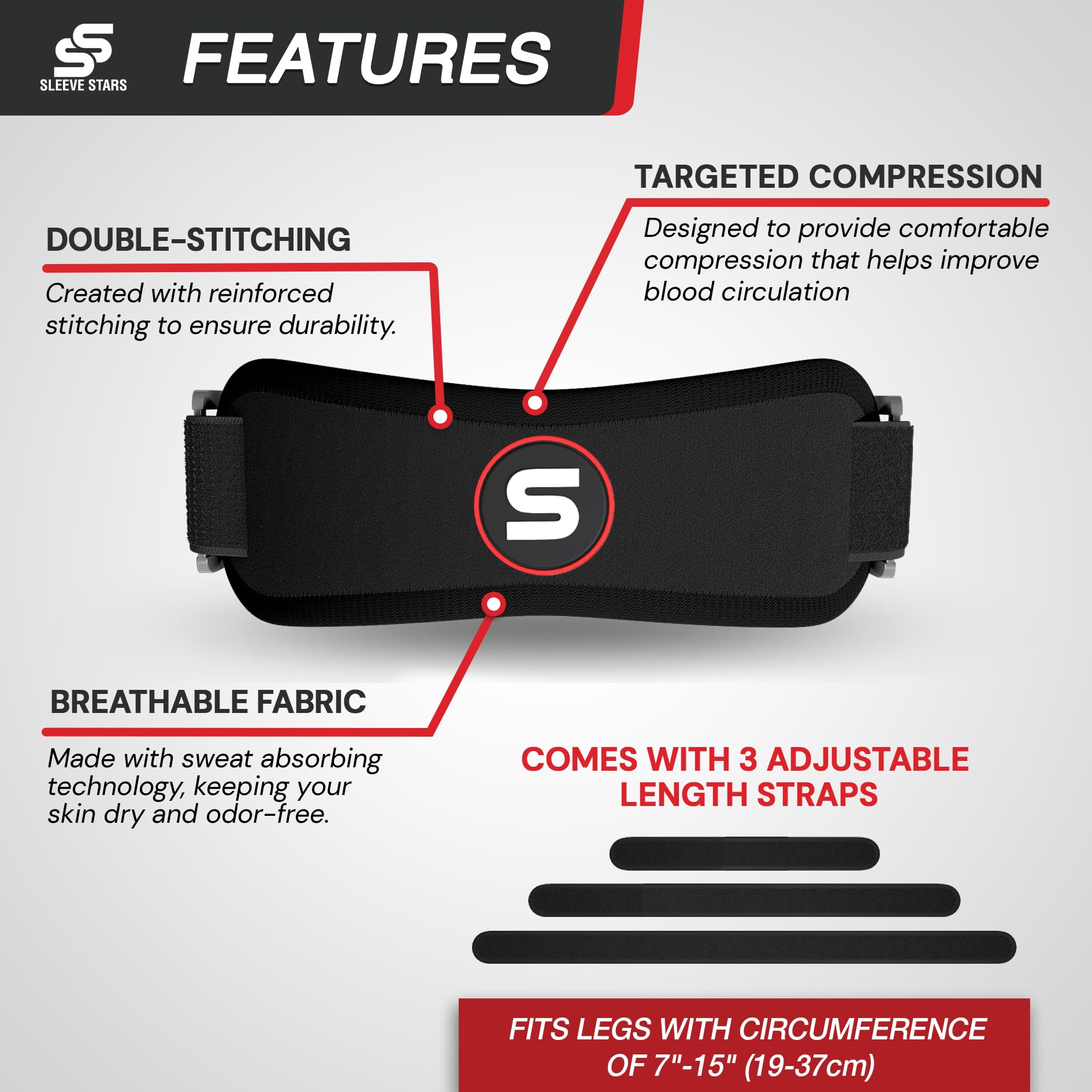 SS Sleeve Stars knee brace suitable for women, men, and teens.