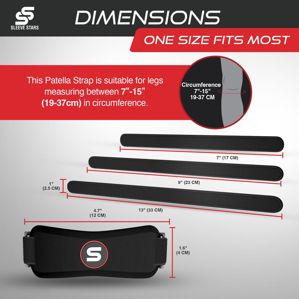 SS Sleeve Stars patellar strap provides compression around the patella.