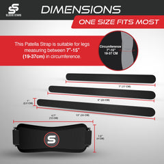 SS Sleeve Stars patellar strap provides compression around the patella.