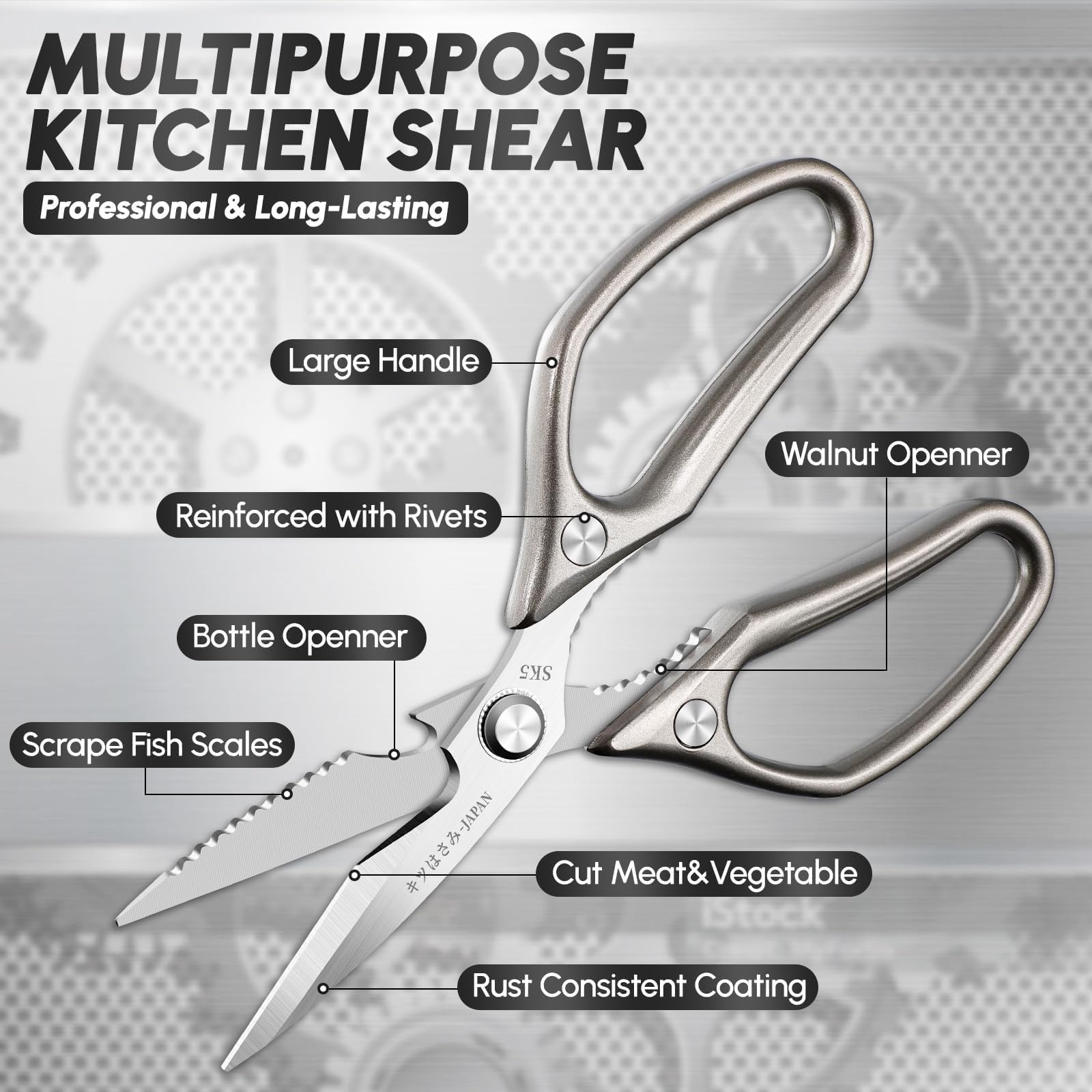 SSGP kitchen shears cut vegetables quickly for weeknight meals