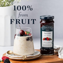 St. Dalfour Four Fruits Spread on toast for a flavorful breakfast.