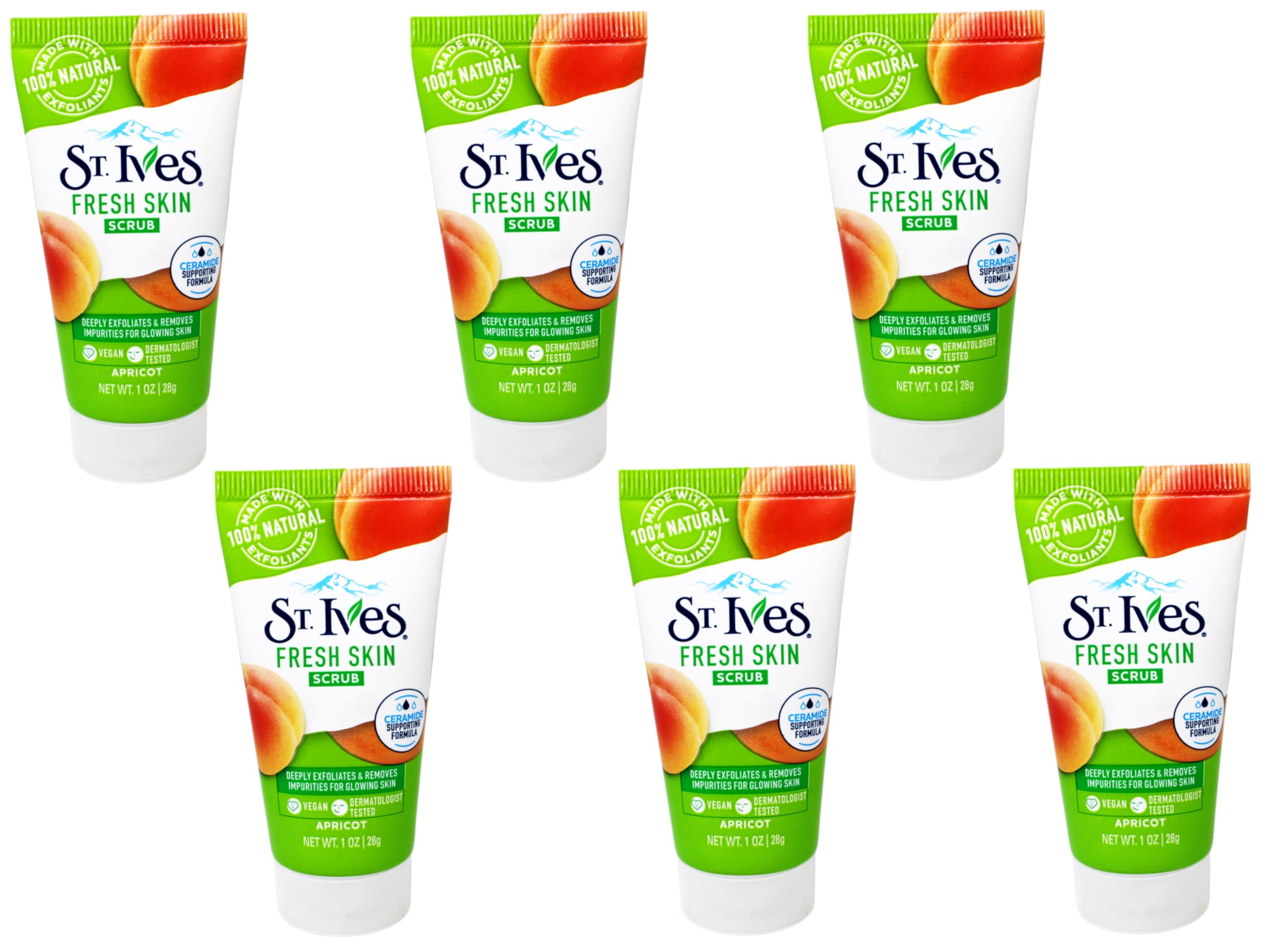 St. Ives Apricot Scrub travel-size tube for on-the-go exfoliation and fresh skin