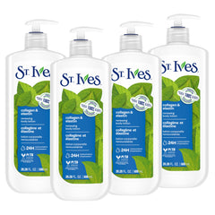 St. Ives Renewing Hand & Body Lotion bottle with pump for daily hydration.