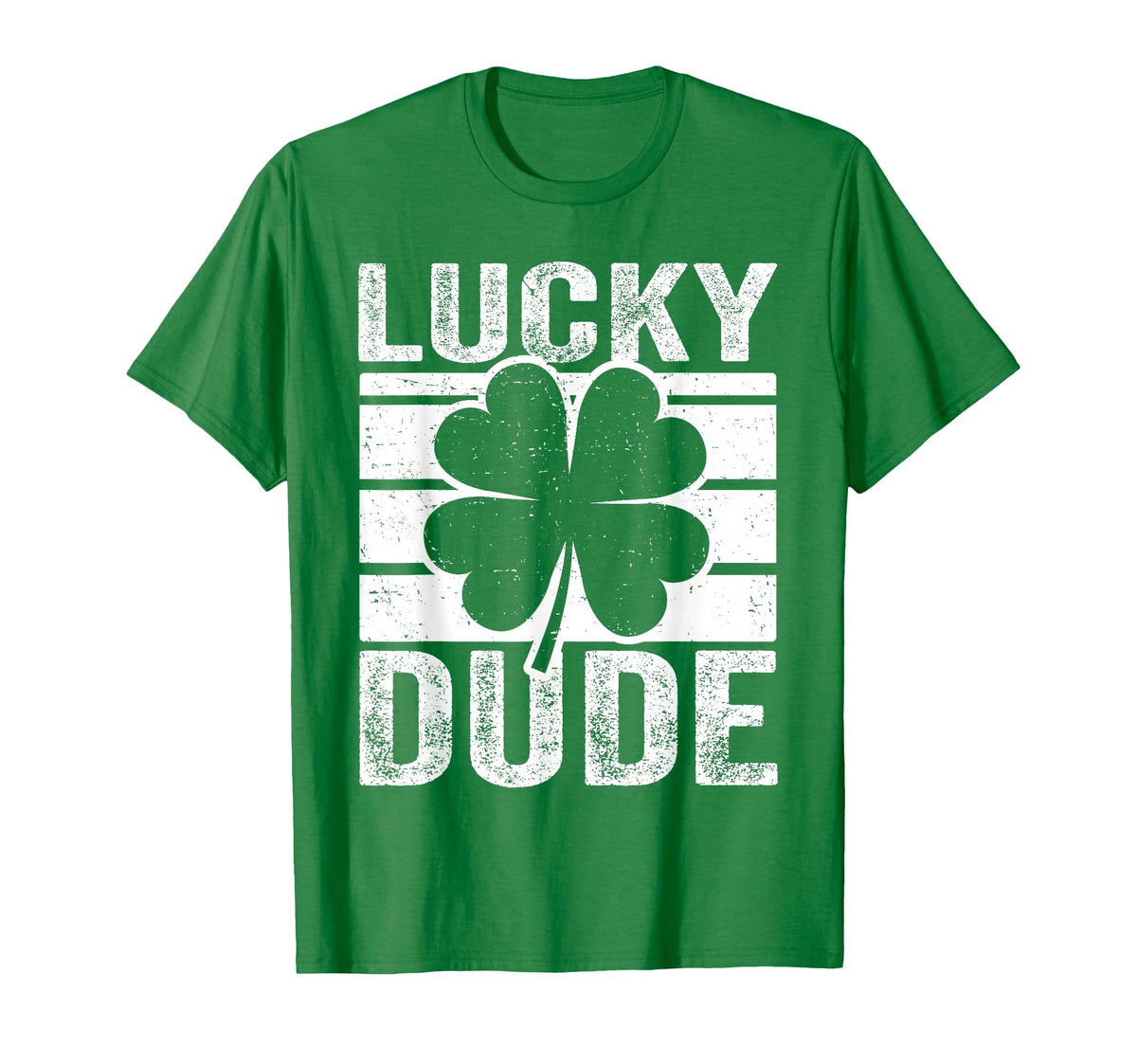 St Patrick's Day Lucky Dude boys shirt graphic for family matching, playful four-leaf clover design.