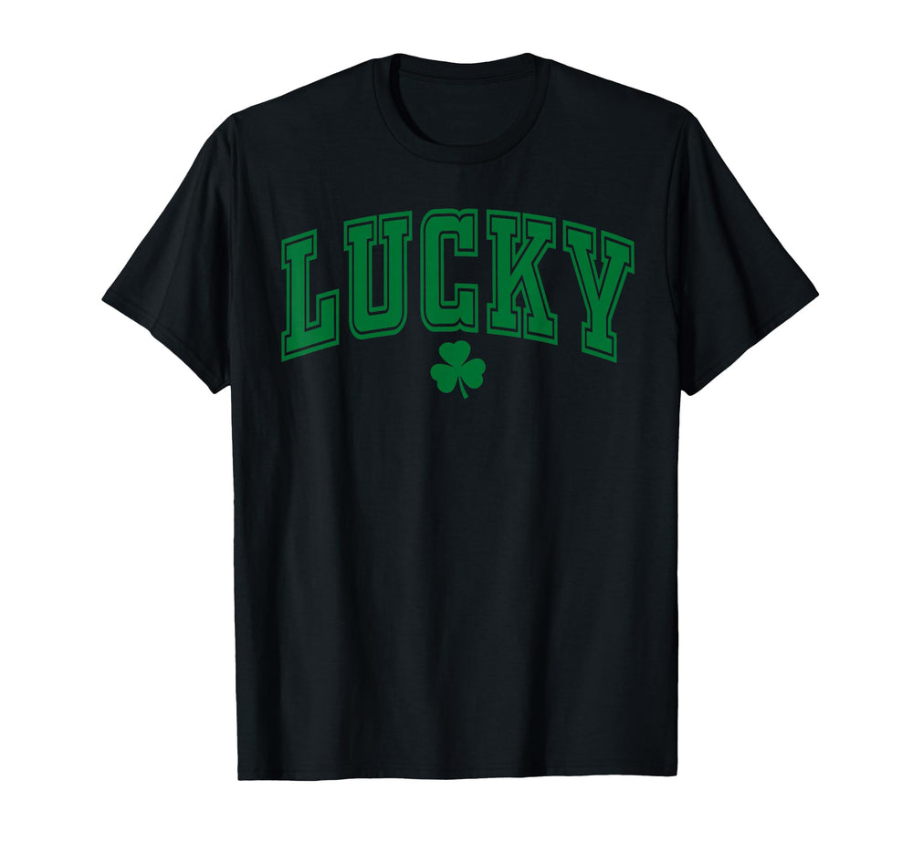 St. Patrick's Day Lucky Shamrock T-Shirt featuring a vibrant shamrock design, ideal for festive wear.