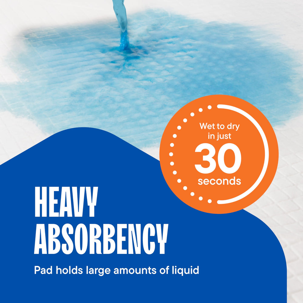 Stack Man Puppy Pads quick-dry absorb core highlights fast moisture lock.