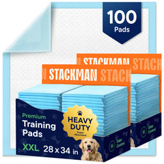Stack Man Puppy Pads XL 28x34 bulk-pack ready for quick absorption and easy cleanup.
