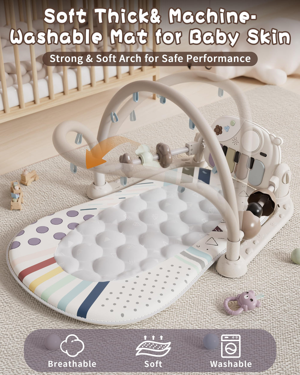 STACTCUTE hanging rattles promote early motor skills and curiosity.