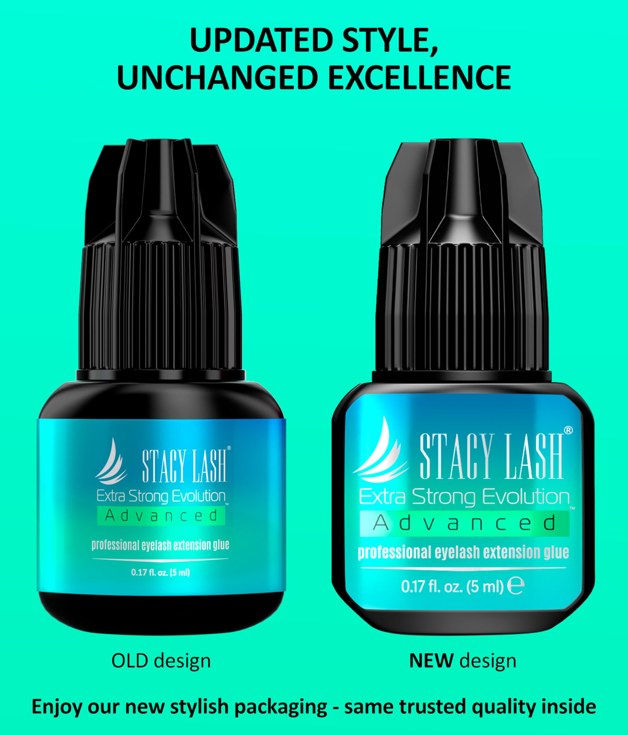 STACY LASH 1-second dry time is shown for efficient lash placements.