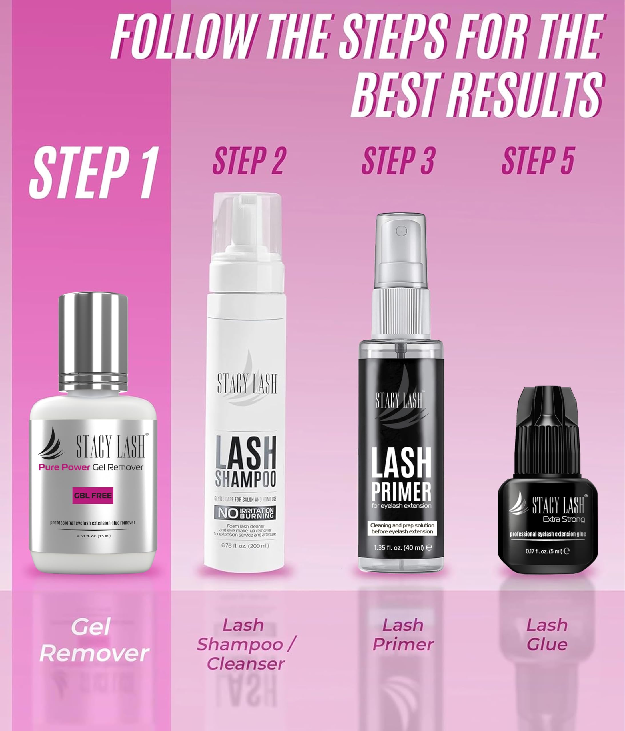STACY LASH gel-remover application shown with precision.