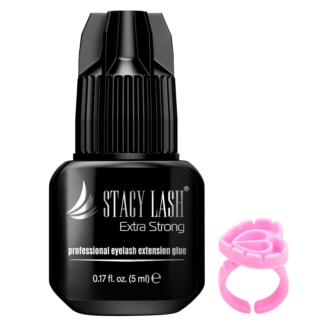 Stacy Lash Extra Strong Glue sealed packaging preserves freshness for salon use.