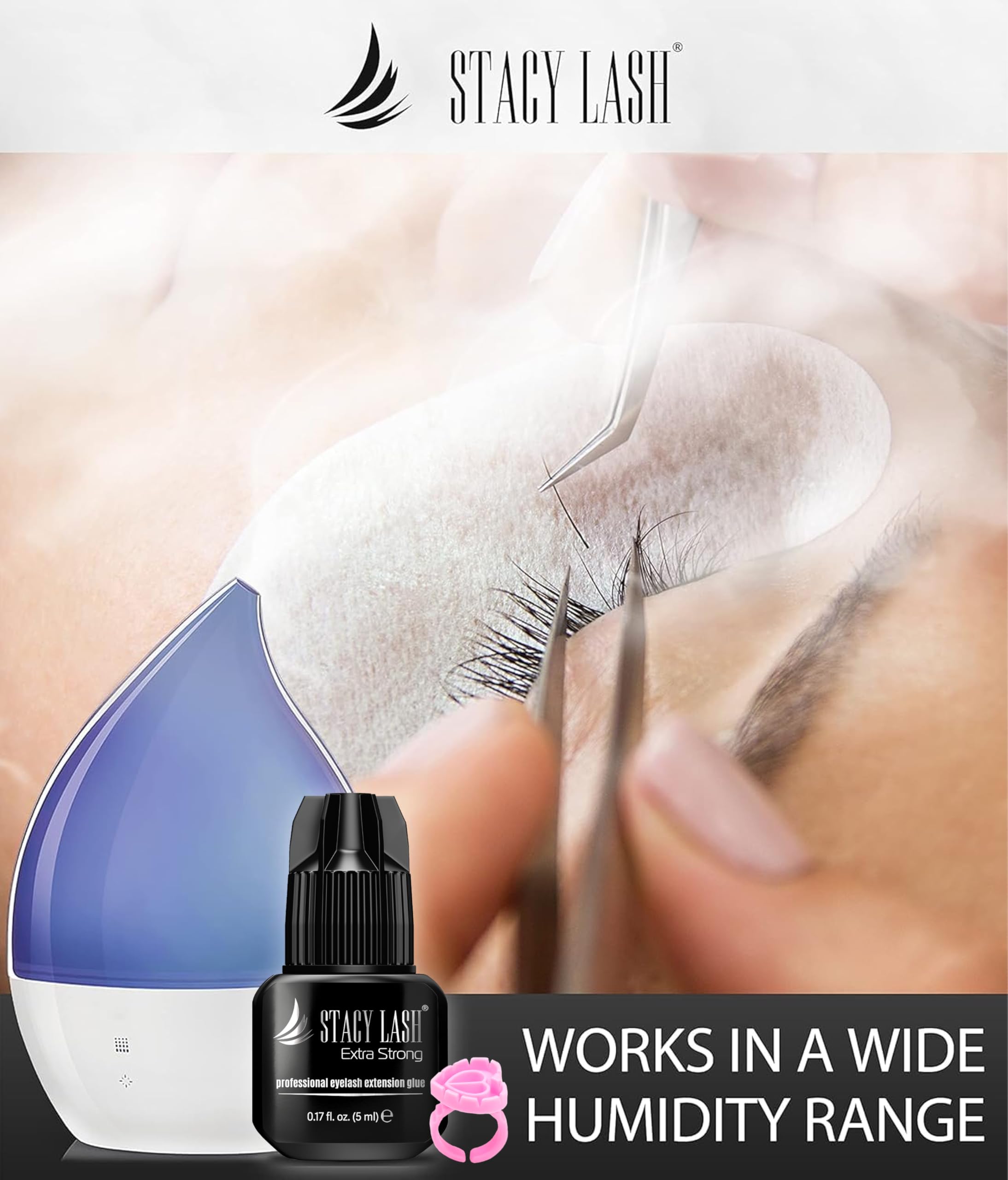 Stacy Lash lash artist in action demonstrates precise, efficient technique.