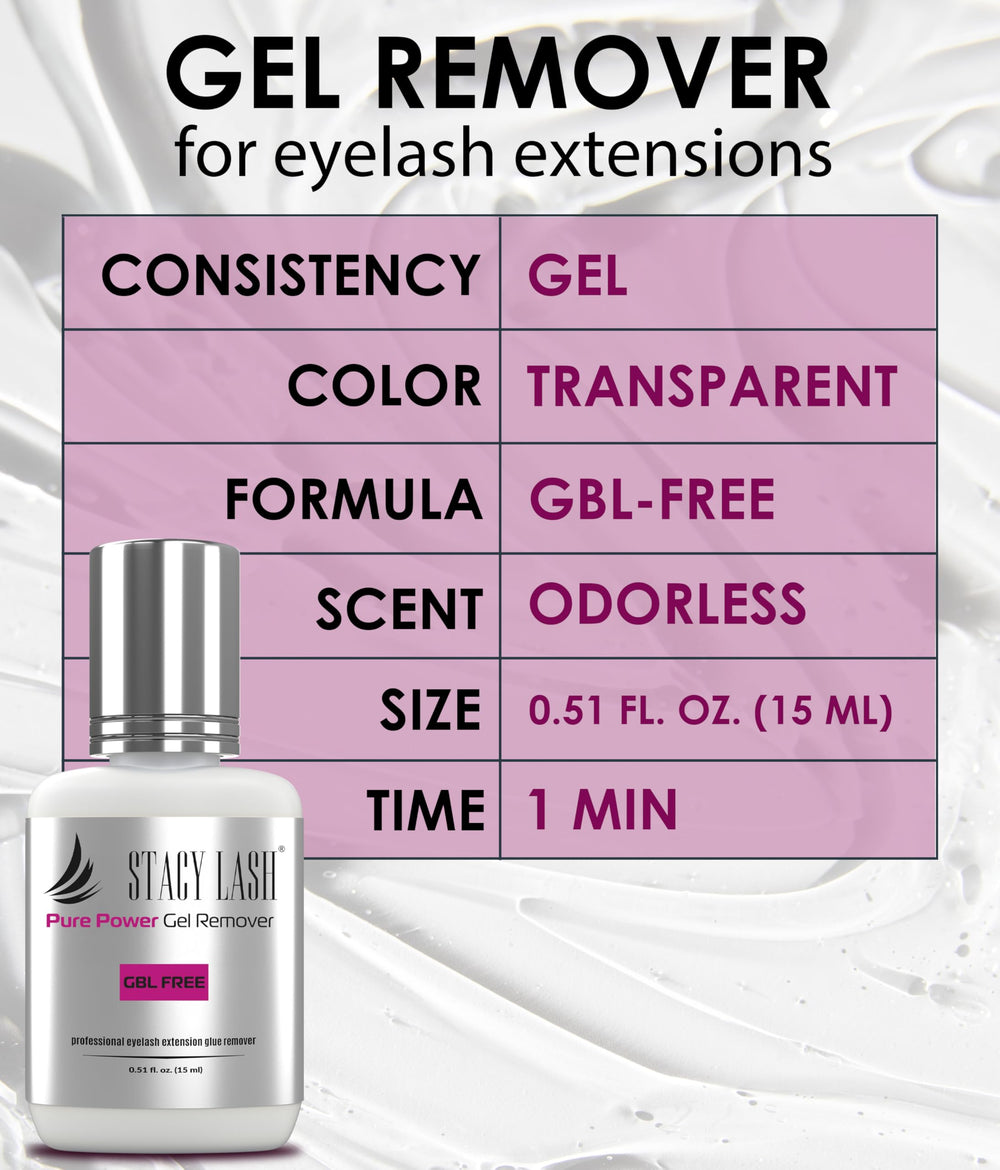 STACY LASH remover warning label for salon-use only.