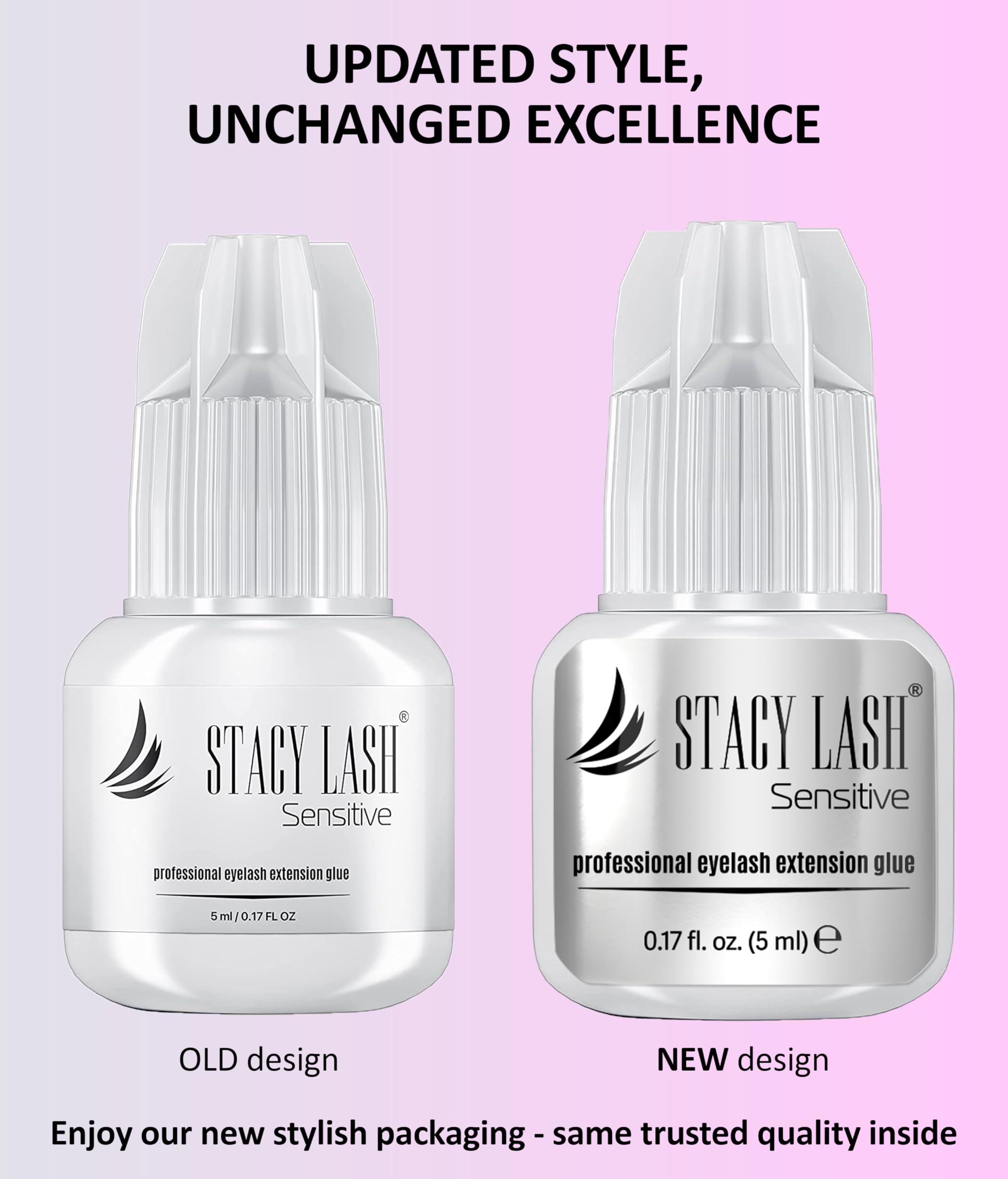 STACY LASH Sensitive packaging sealed to preserve freshness and bond quality.