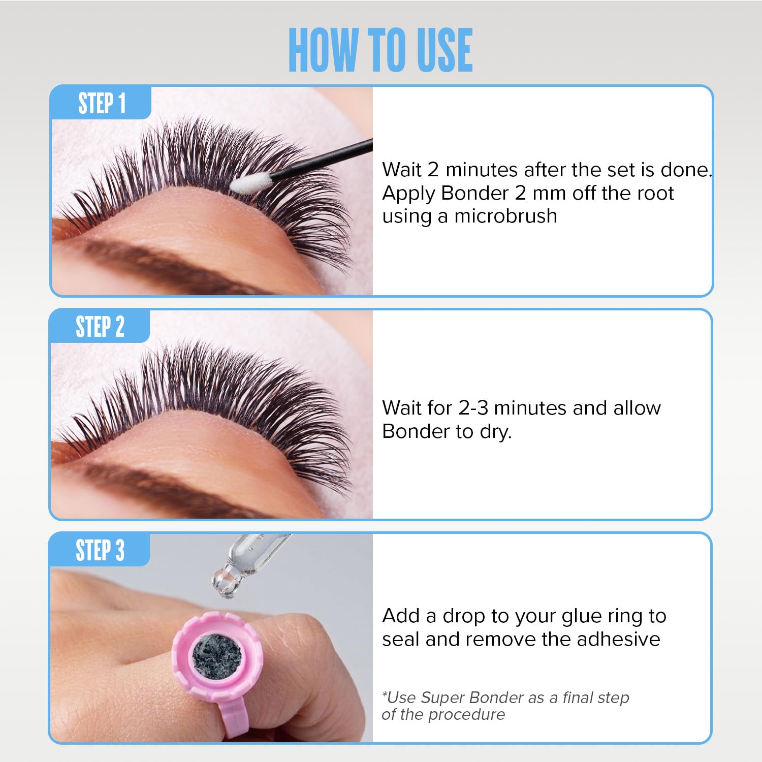 STACY LASH Super Bonder dropper design supports economical use.
