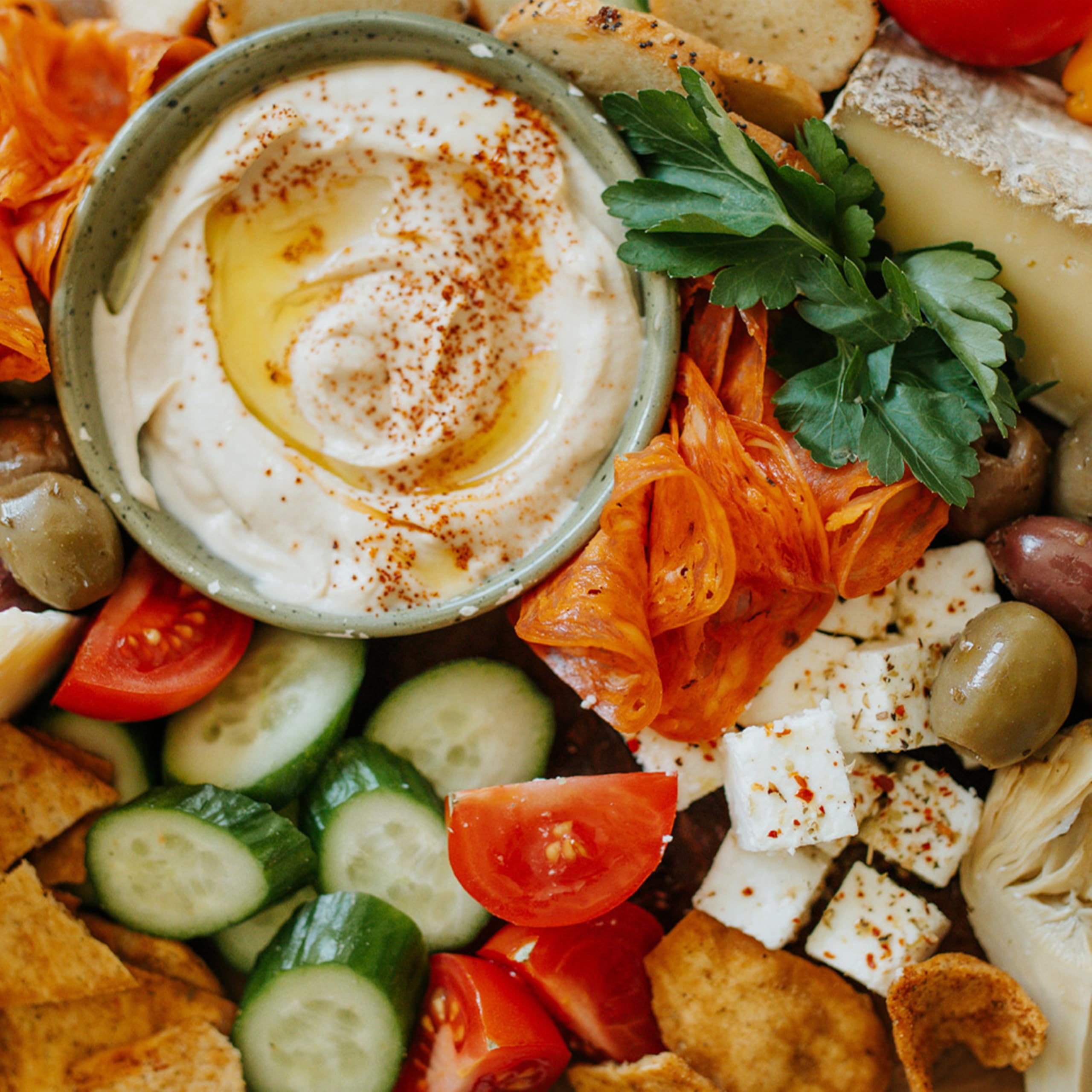 Stacy's Everything chips on a party platter for guests.